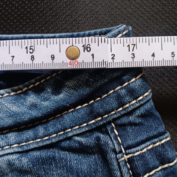 Vigoss Skinny Jeans Womens 12 Blue Excellent Heritage Fit Sequin Flap Pocket - Picture 9 of 11